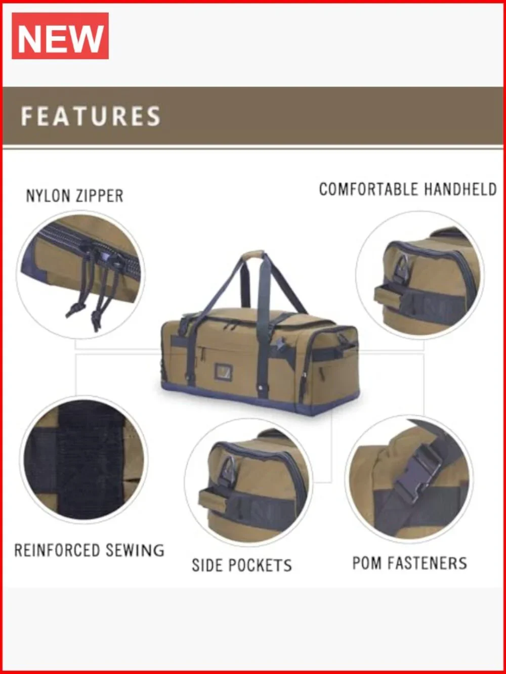 Heavy Duty Tactical Canvas Duffel Bag 80L/103L Travel Gym Carry On